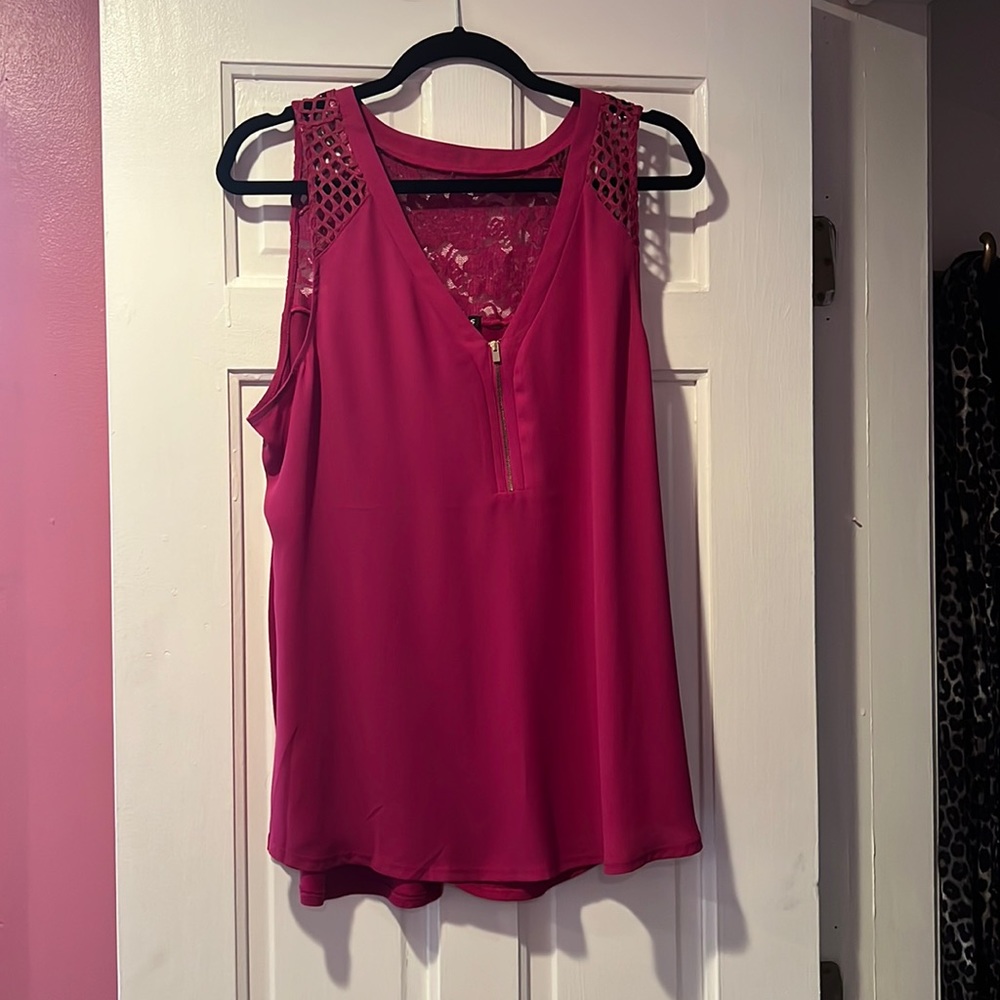 Lace back formal tank